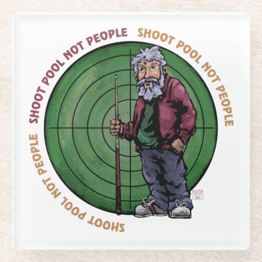 Shoot Pool niet mensen alstublieft Glazen Onderzetter (Voorkant)