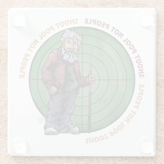 Shoot Pool niet mensen alstublieft Glazen Onderzetter (Achterkant)