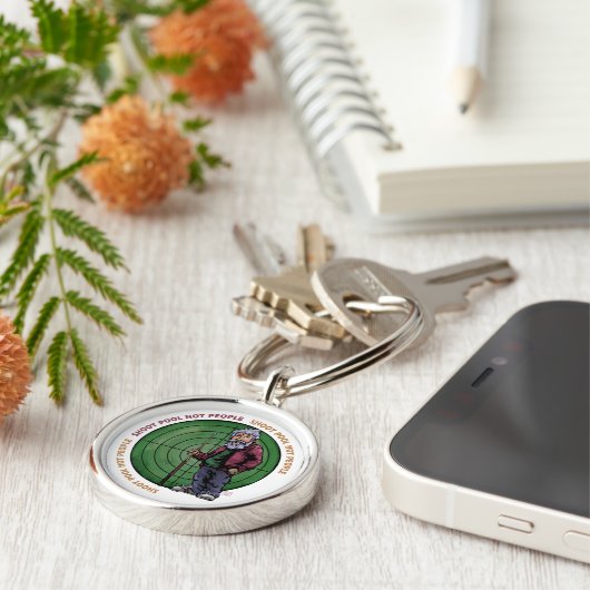 Shoot Pool not People Sleutelhanger (Zijkant)