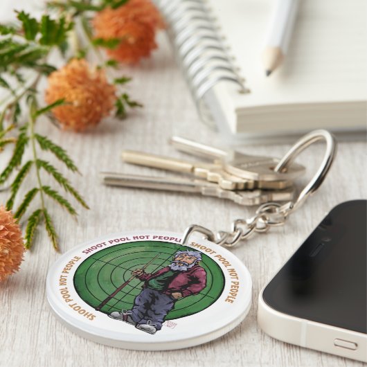 Shoot Pool not People Sleutelhanger (Voorkant Rechts)