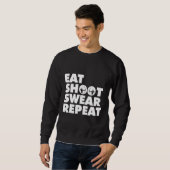 Shoot Repeat Swear Archery Bow Hunting Funny Trui (Voorkant volledig)