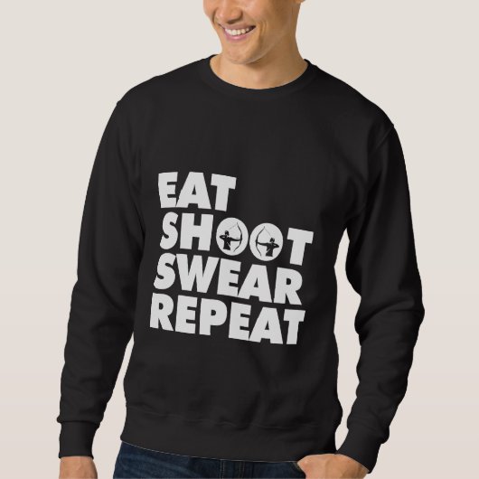 Shoot Repeat Swear Archery Bow Hunting Funny Trui (Voorkant)