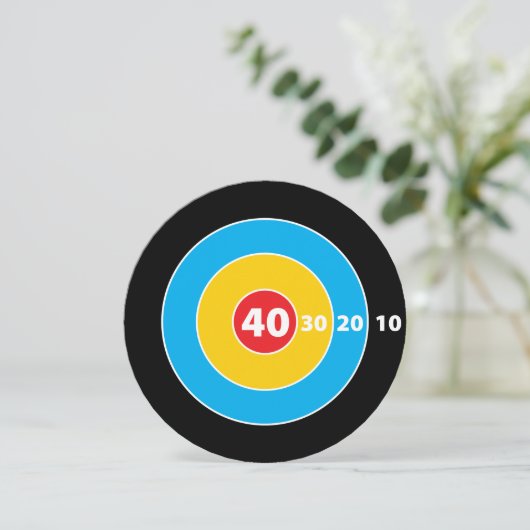 Shoot! Target Hunters 40th Birthday Invitation Kaart (Staand voorkant)