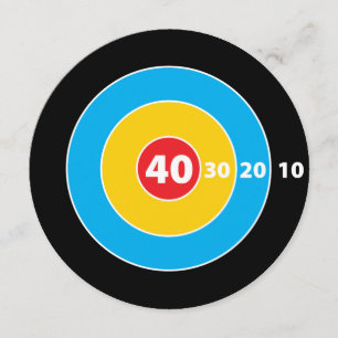 Shoot! Target Hunters 40th Birthday Invitation Kaart