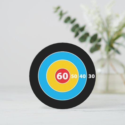 Shoot! Target Hunters 60th Birthday Invitation Kaart (Staand voorkant)