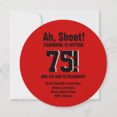 Shoot! Target Hunters 75th Birthday Invitation Kaart (Achterkant)
