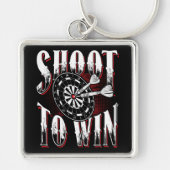 Shoot to Win - Dart Player Premium Sleutelhanger (Voorkant)