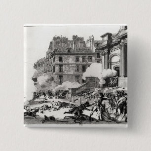 Shoot uit voor de St. Roch-kerk in Parijs Vierkante Button 5,1 Cm