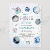 Shoot vier de sterren van de 4e verjaardag kaart (Voorkant / Achterkant)