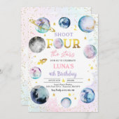 Shoot vier de sterren van de 4e verjaardag kaart (Voorkant / Achterkant)