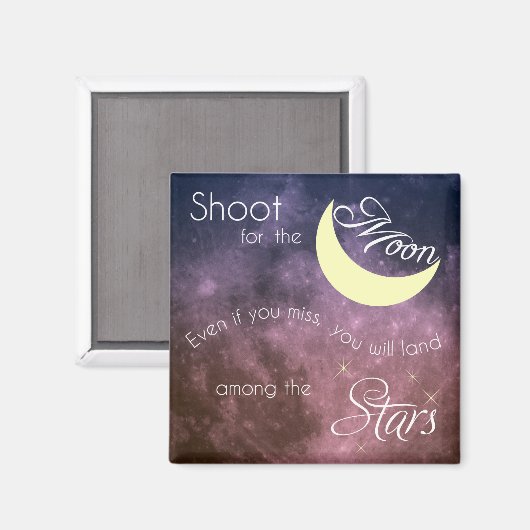 Shoot voor de Moon Inspirerend Magnet (Voorkant / Achterkant)
