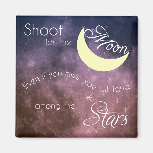 Shoot voor de Moon Inspirerend Magnet (Voorkant)