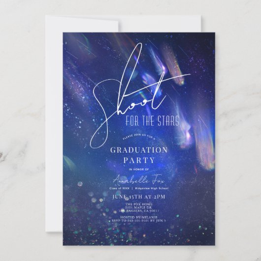 Shoot voor de Stars Comet Stars Space Afstuderen Kaart (Voorkant)