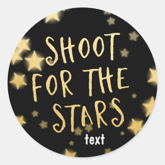 SHOOT VOOR DE STARS Gold & Black Sticker (Voorkant)