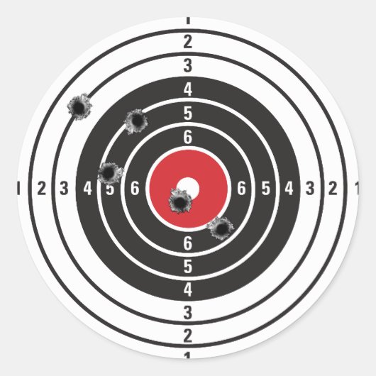 Shootdoel Ronde Sticker (Voorkant)