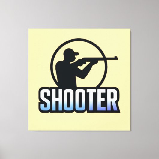 Shooter – Marksman Silhouette Premium Design Canvas Afdruk (Voorkant)