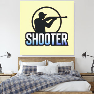 Shooter – Marksman Silhouette Premium Design Canvas Afdruk