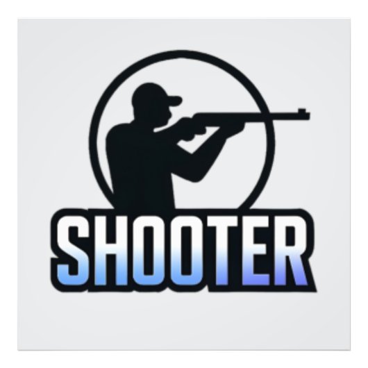 Shooter – Marksman Silhouette Premium Design Foto Afdruk (Voorkant)