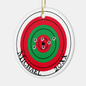 Shooter-monogram vakantieverlof doel Pistool Keramisch Ornament (Links)