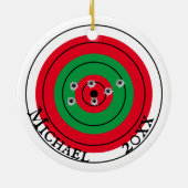 Shooter-monogram vakantieverlof doel Pistool Keramisch Ornament (Achterkant)