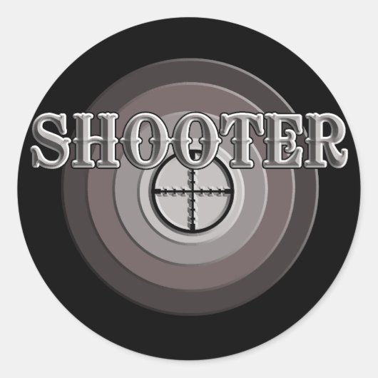 Shooter Ronde Sticker (Voorkant)