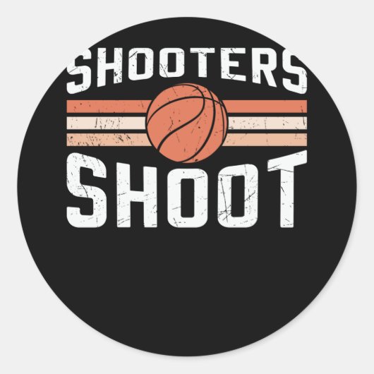 Shooters Shoot Ball | Basketbalontwerp Ronde Sticker (Voorkant)