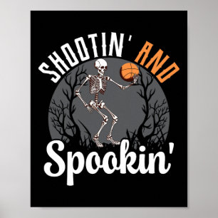 Shootin' en Spookin Skeleton basketbalspeler HA Poster