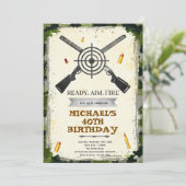 Shooting Range verjaardagsfeest uitnodiging (Staand voorkant)