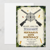 Shooting Range verjaardagsfeest uitnodiging (Voorkant / Achterkant)