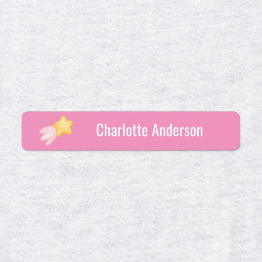 Shooting Star Aangepaste Kleding Naam Labels (Design 2)