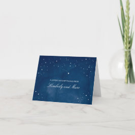 Shooting Star Blau Aquarel | Trouw Huwelijkskaart Bedankkaart