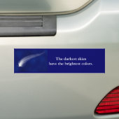 Shooting Star Blue - Darkest Skies quote Bumpersticker (Op auto)