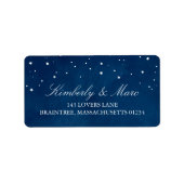 Shooting Star Blue Waterverf Wedding | Adres Etiket (Voorkant)