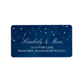 Shooting Star Blue Waterverf Wedding | Adres Etiket