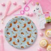 Shooting Star & Confetti Celebration Lichtblauw Papieren Bordje (Feest)