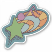 Shooting Star Doodles voor muziekliefhebbers Sticker (Voorkant)