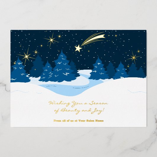 Shooting Star Folie accenten kerst vakantie Kaart (Voorkant)