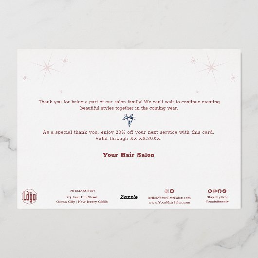 Shooting Star Folie accenten kerst vakantie Kaart (Achterkant)