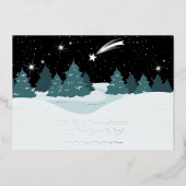 Shooting Star & Forest Folie Kerstvakantie Kaart (Voorkant)