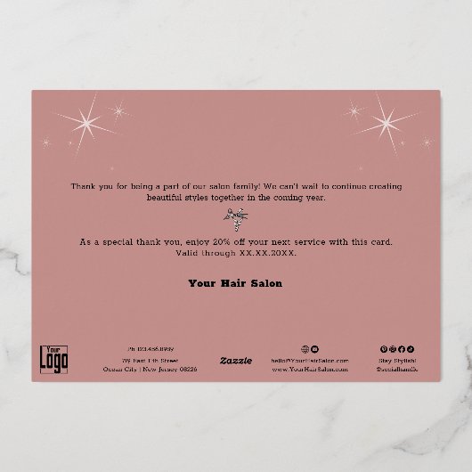 Shooting Star & Forest Folie Kerstvakantie Kaart (Achterkant)