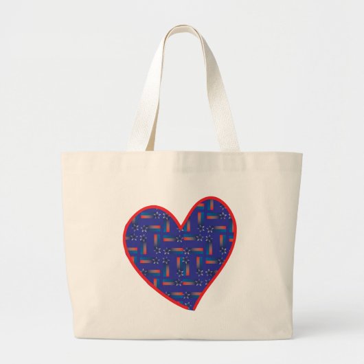 Shooting Star Heart Grote Tote Bag (Voorkant)