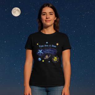 Shooting Star Hemellich Kunst Bevestiging Template T-shirt