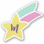Shooting Star Monogram Sticker (Voorkant)