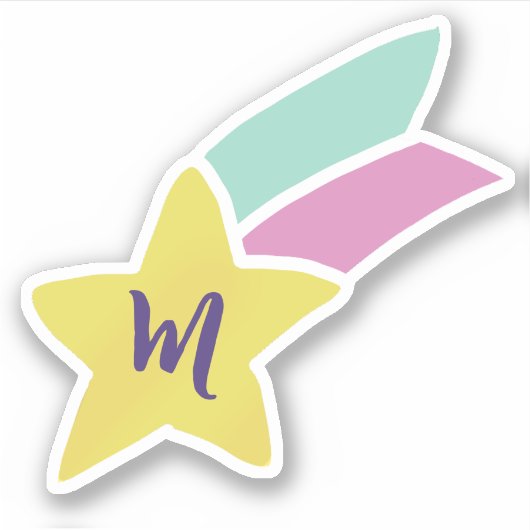 Shooting Star Monogram Sticker (Voorkant)