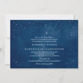 Shooting Star Navy Blue Waterverf Bruiloft Kaart (Voorkant)
