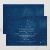 Shooting Star Navy Blue Waterverf Bruiloft Kaart (Voorkant / Achterkant)