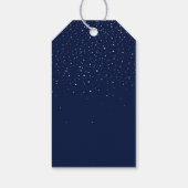 Shooting Star Navy en Gold Night Bruiloft Cadeaulabel (Achterkant)