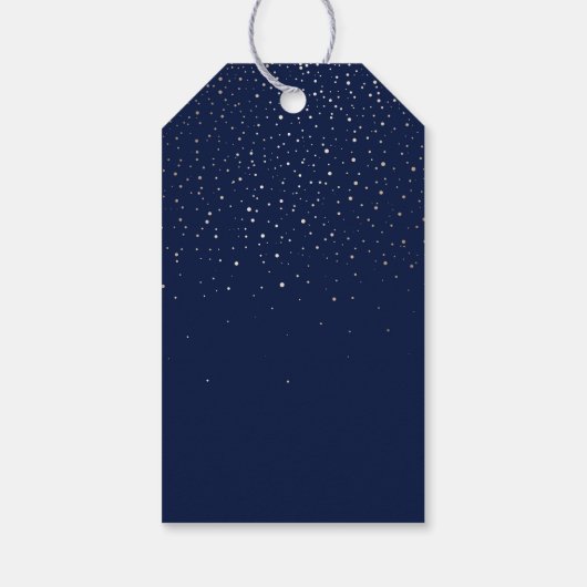 Shooting Star Navy en Gold Night Bruiloft Cadeaulabel (Achterkant)