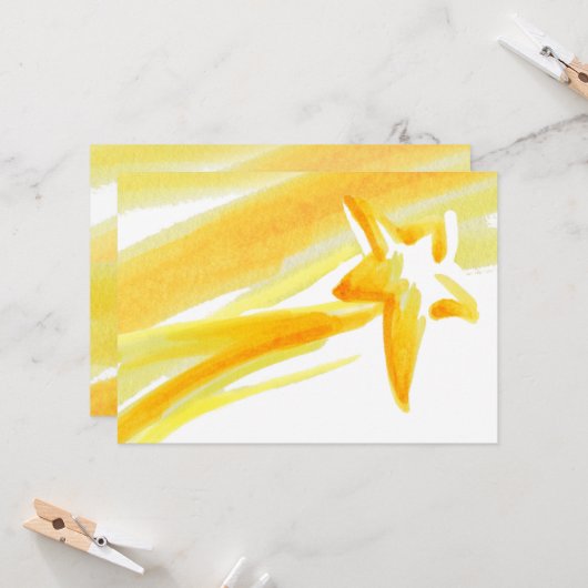 Shooting Star Open Greeting Kaart (Voorkant / Achterkant in situ)