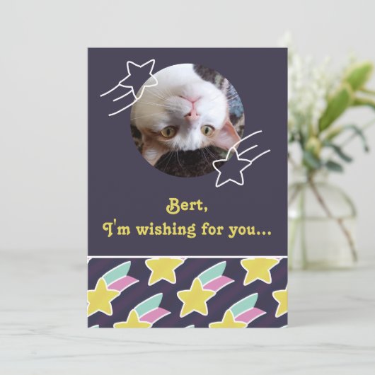 Shooting Star Pattern Verjaardag Kaart (Staand voorkant)